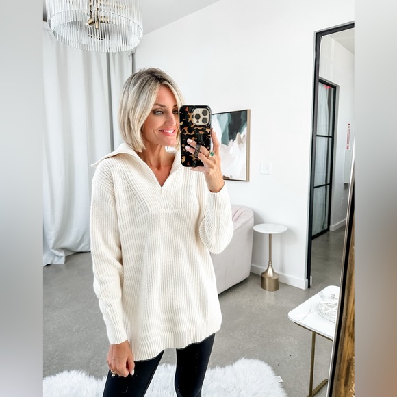 Sweaters - Lou&Grey Ribbed Half Zip Sweater